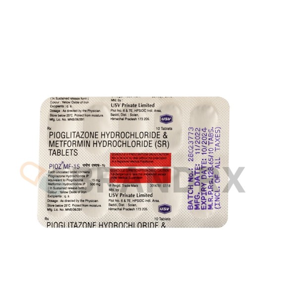 Pioz MF 15/500 mg USV Private Ltd.